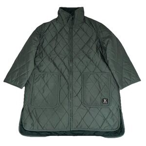 WE-AR4‎ Reversible Burb Coat L Dark Military Green Limonta Quilted Insulated NEW